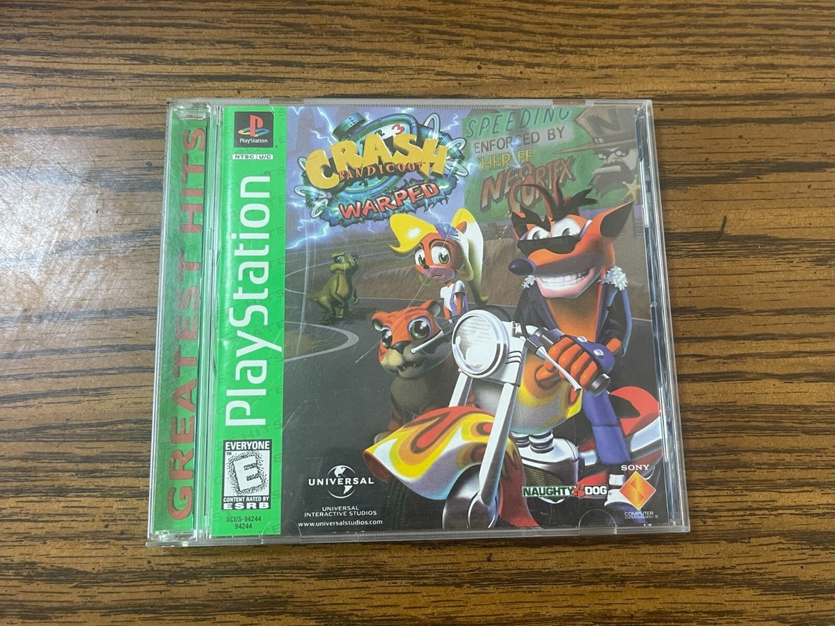 Crash Bandicoot 3 Warped (Sony PlayStation 1, PS1, 1998) Complete