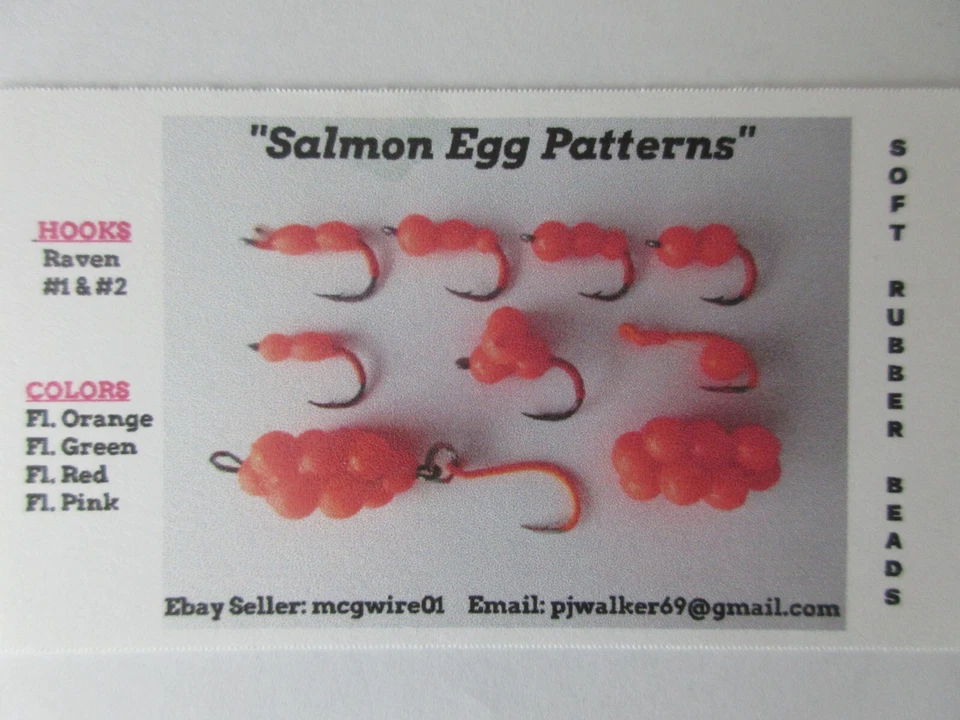 Huevos de salmón ajustables - Steelhead/Trucha/Salmón - Garra de águila #2/0 gancho - 6 piezas Foto 4 de 4