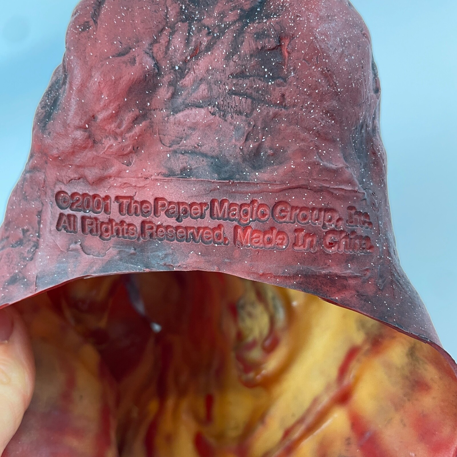 Vintage 2001 Paper Magic Group Halloween Mask Scary Ugly Demon Face With Wig