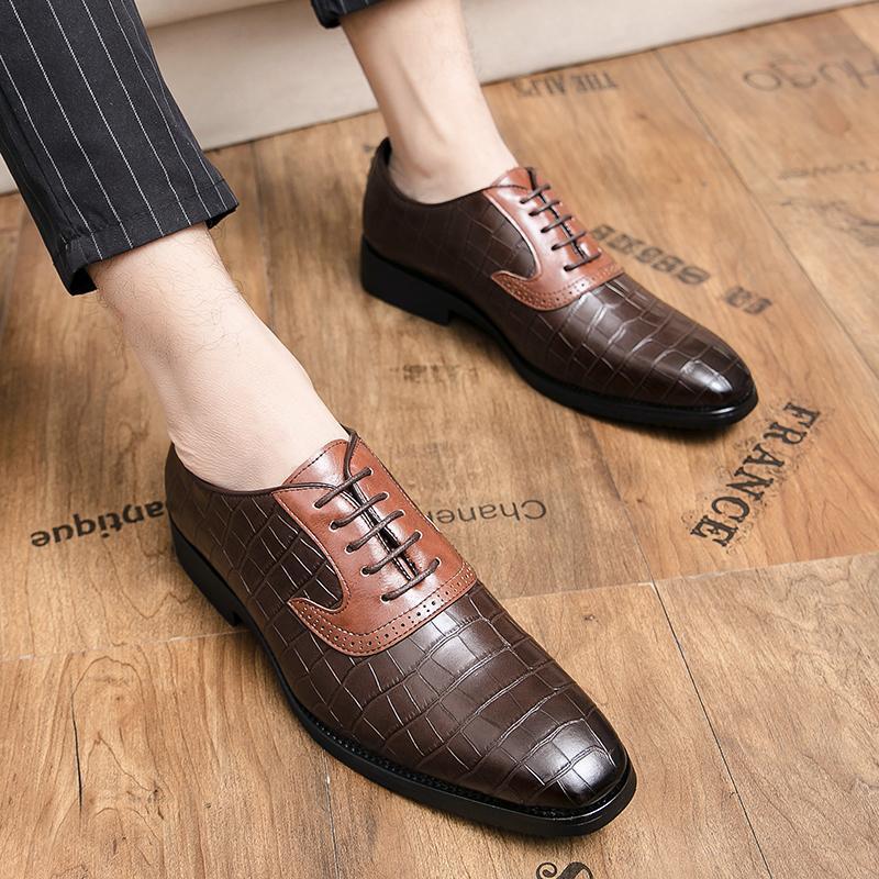 SAOLA Abito da uomo formale pump britannico punta a punta business scarpe stringate oversize