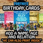 Personalised FORTNITE Birthday Card Son Grandson Nephew Daughter Boy Girl Friend