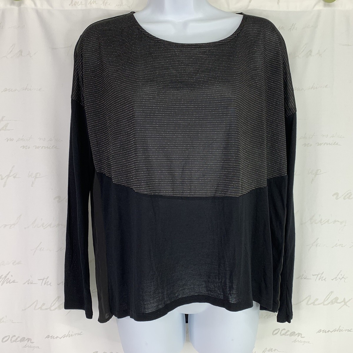 JENNIFER LOPEZ トップス Jennifer Lopez Top Long Sleeved Round Neck Exposed Zip Black