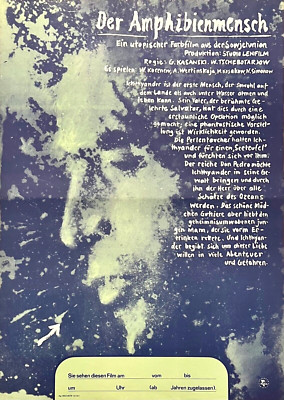 DDR Progress Filmplakat A2 - Der Amphibienmensch - DEFA  mit W. Korenew 1979