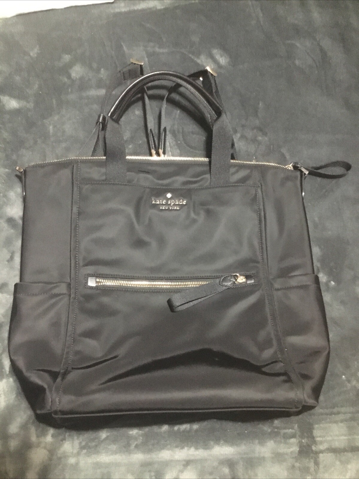 Kate Spade Chelsea Convertible Backpack in Black Nylon  