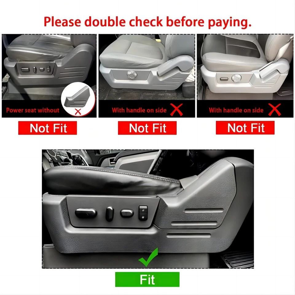 For 2009-2014 Ford F150 Seat Cover Trim Panel Bezel Black Drivers Side - Image 3 of 4