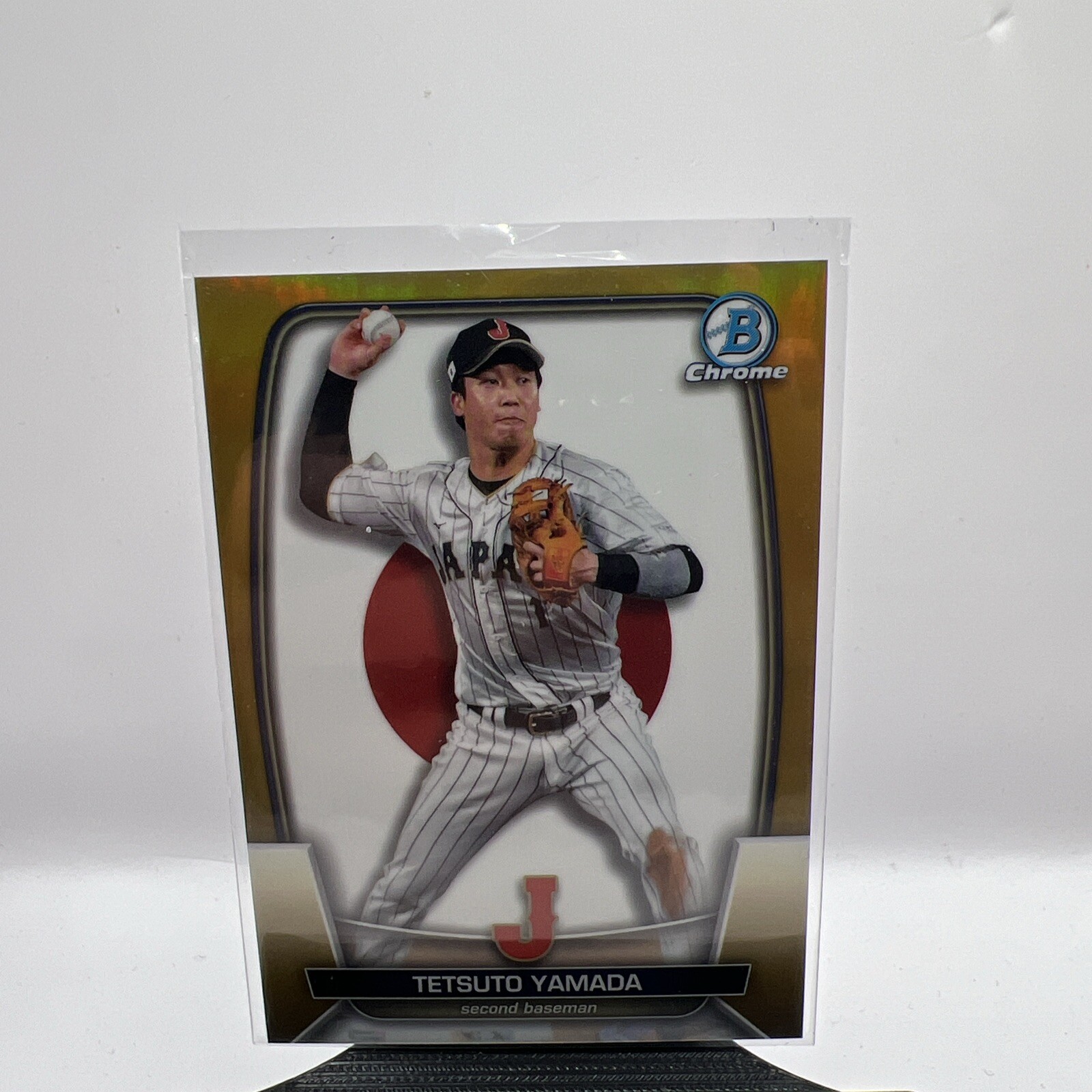 2023 BOWMAN CHROME TETSUTO YAMADA WBC FLAG REFRACTOR JAPAN GOLD /50
