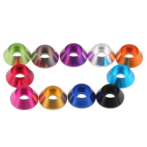 M2 M2.5 M3 M4 Colorful Aluminum Alloy Cone Cup Head Washers Screw/Bolts Gasket - Picture 3 of 6