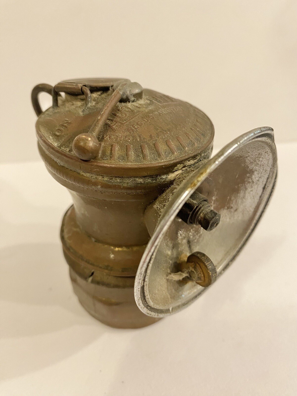 VTG Auto Lite Carbide Lamp Coal Miners Head Brass Light Universal Lamp