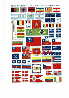 Flaggen aus aller Welt (5), Buchillustration (Druck), um 1950