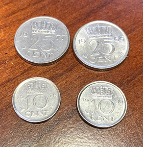 NETHERLANDS 10 and 5 CENT COINS, CIRCULATED COINS (Lot of 4), C211