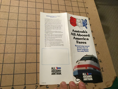 Vintage Prospekt: AMTRAK'S ALL BOARD AMERICA TARIFE