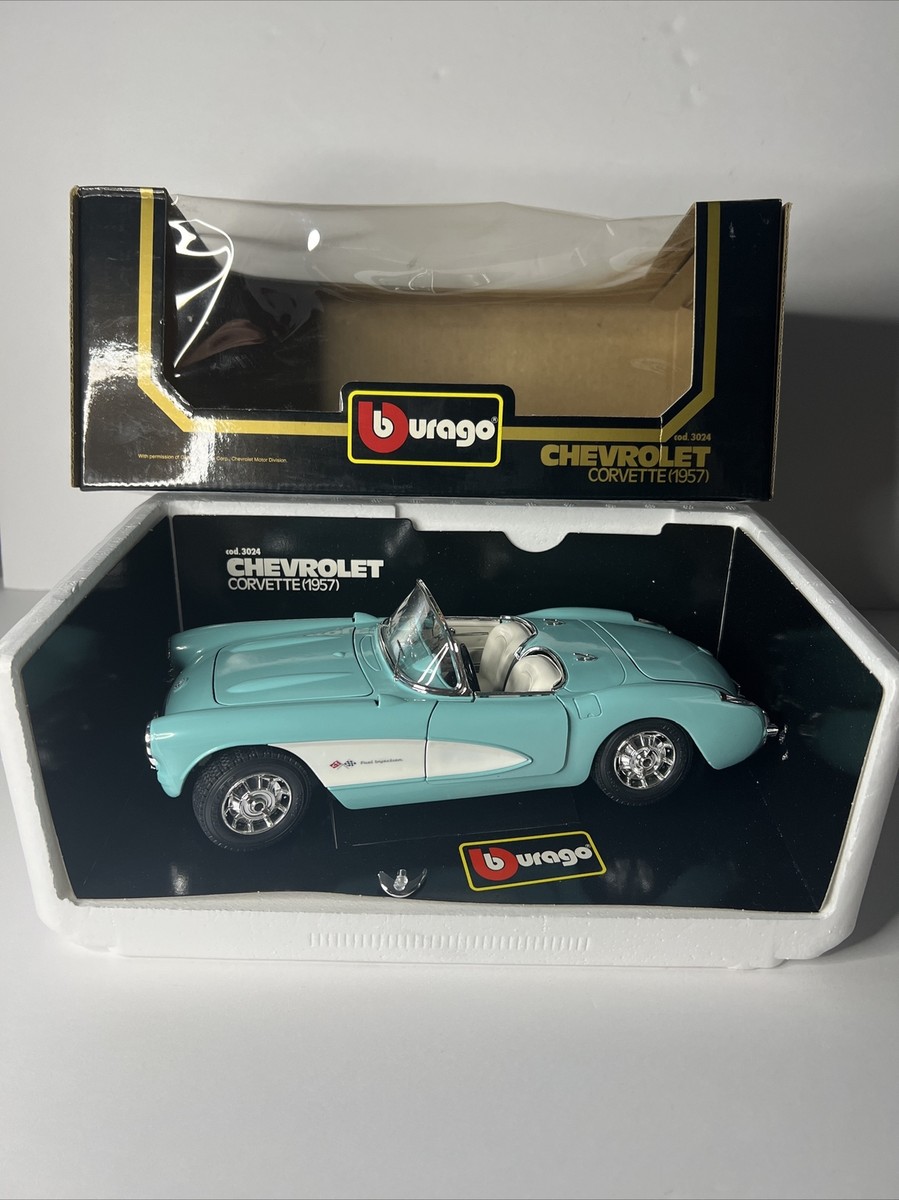 1957 Chevrolet Corvette Convertible Blue Die Cast 1:18 Bburago