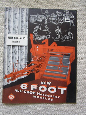 Original 1953 Allis Chalmers 6 Foot All Crop Model 66 Harvester, Very Nice!
