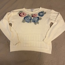 Vtg Women Knit Sweater Floral Angora Blend Koret Petites Size M Cottage Core 80s