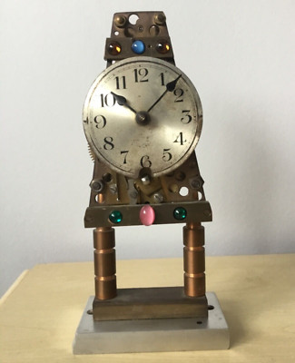Einzigartige Art Deco inspirierte Mantel Skelett Uhr - Kratzer / Bausatz gebaut