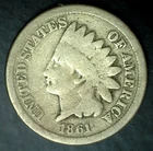 1861 Indian Head Cent 1c US Penny Coin Circulated GOOD Condition