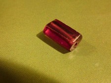 ANCIENT PYU WORLD CLASS 6 SIDED PRISM SHAPED GARNET CRYSTAL BEAD 7.7-5.0-3.1 MM