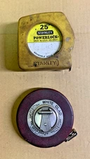 Lot (2) Stanley #33-425   25' Power lock Tape Measure, AND Lufkin 50' steel rule