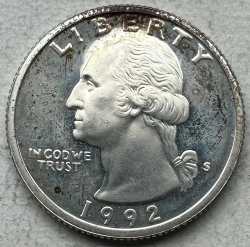 1992-S Washington Quarter 90% Silver Proof-INV#8599