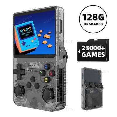 VILCORN R36S Handheld Game Console, 128GB Storage, 3.5-Inch HD Screen, RK3326