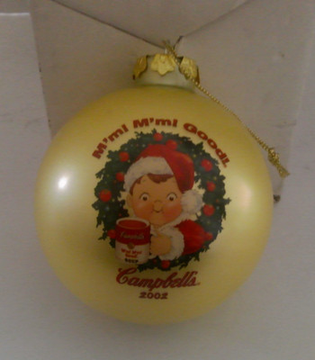 Campbell s Soup Kids Glass Ball Christmas Ornament Collector s Edition 2002
