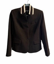 Karl Lagerfeld Paris Blazer Womens 4 Black White Reverse Lapel NWT