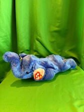 Original Ty Beanie Buddy Peanut the Elephant Royal Blue with Tags Rare  1998 1