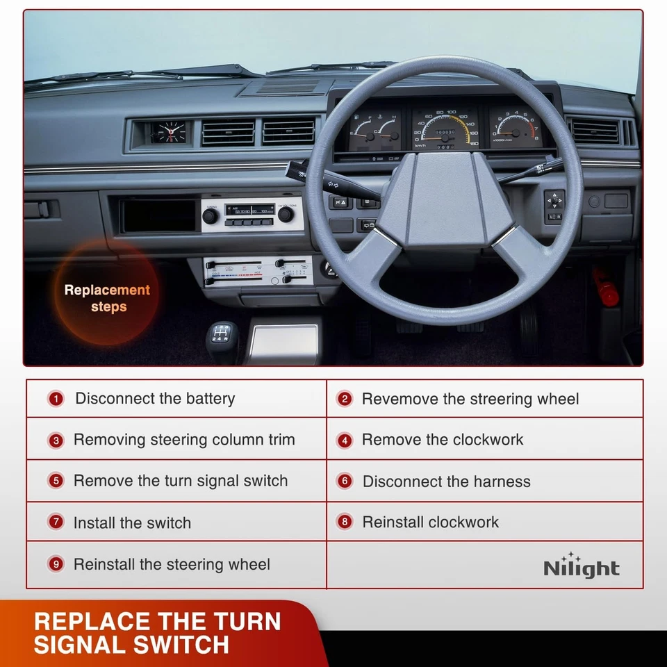 Turn Signal Switch Compatible with 1986 1988 1989 1990 1991 1992 1993 Nissan Foto 4 de 4