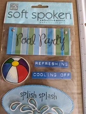 Me & My Big Ideas Soft Spoken 5 pc. Pool Party Splash dimensional sticker pack
