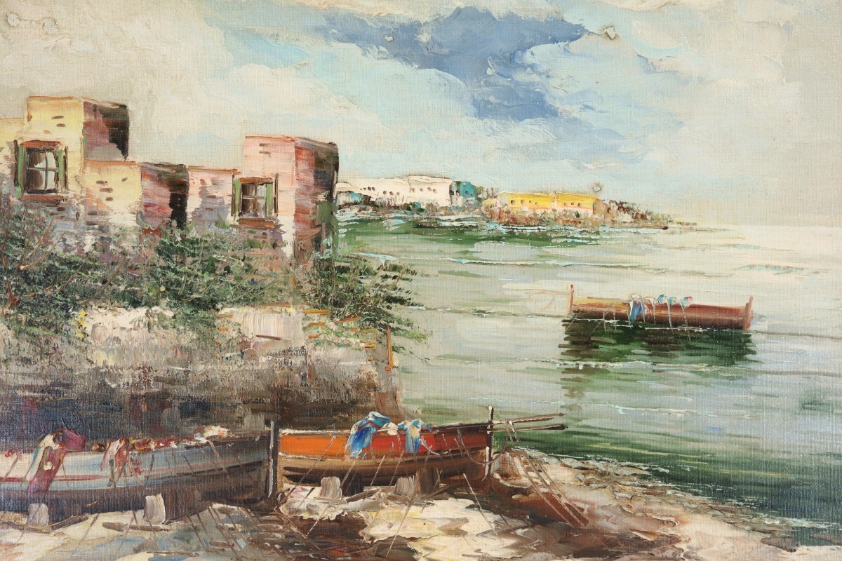 Alberto Corsini “Napoli Harbor View” Signed Original Oil Painting