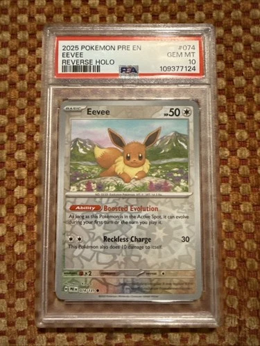 2025 POKEMON EEVEE - PRE EN-PRISMATIC EVOLUTIONS POKE BALL REVERSE HOLO PSA 10