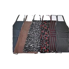 Women Mens Plaid Kitchen Waiter Black Stripe Unisex Apron