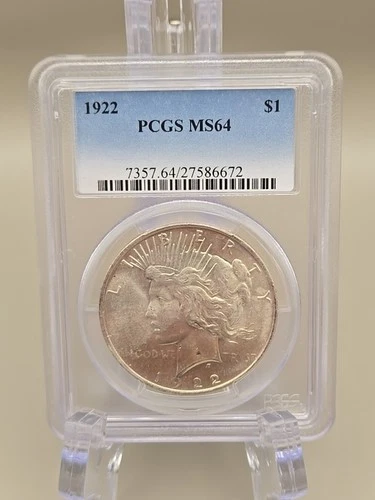 1922 Peace Silver Dollar $1 - PCGS MS64