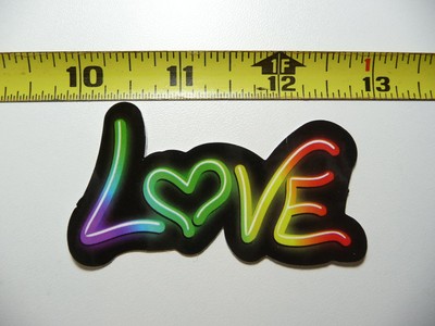 LOVE HEART NICE COLORS NEON STYLE STICKER DECAL COLORFUL FUNNY