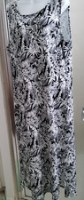 T by TALBOTS BLACK and WHITE MAXI DRESS-EXTRA LARGE-SIDE SLITS-NO CREASING-*NEW*