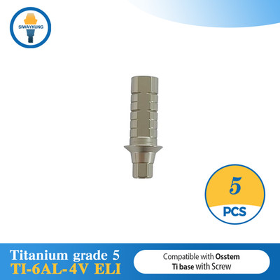 5 pcs Ti-base Abutment CAD/CAM fit to Hiossen Osstem platform Mini Regular
