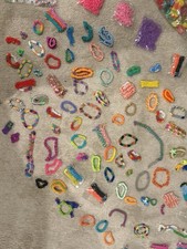 Bunch Of Rainbow Loom Bands, Accessories, And 2 Looms