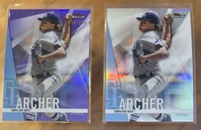 Chris Archer Lot 2019 Finest Baseball Base + Purple Refractors #75/250 Rays