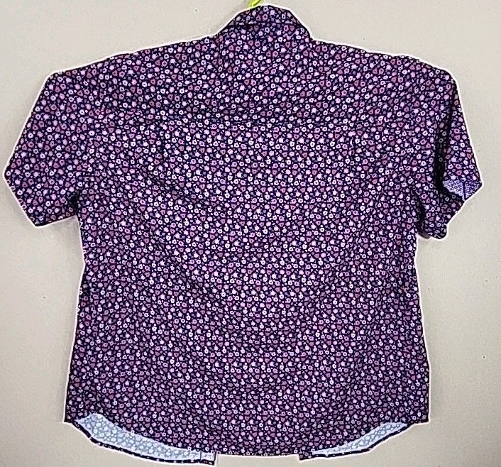 Nick Graham Men's Floral Printed Stretch Modern Fit Short Sleeve Shirt Size XL