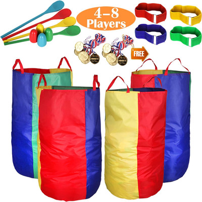 Outdoor Games, Potato Sack Race Bags for Kids Adults, Egg Spoon Relay Race, 3 Le