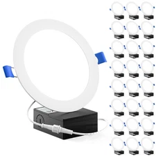 Sunco 24 Pack Recessed Lighting 6 Inch LED, Canless Ceiling Lights Slim with ...