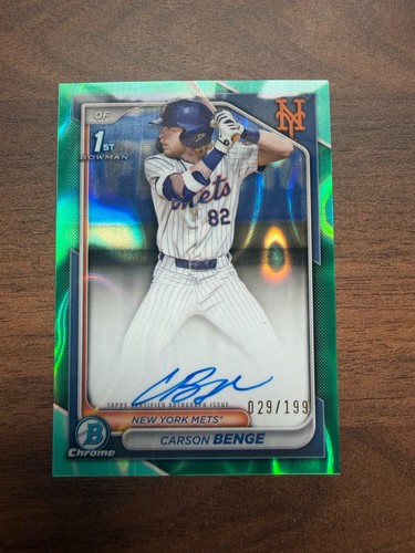 2024 Bowman Draft - Carson Benge Aqua Lava Refractor 1st Autograph /199 #CPA-CBG