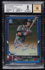 2018 Bowman Draft Chrome Pick Blue Refractor /150 Trevor Larnach BGS 8 Auto 7c5