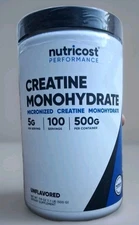 Lot of 2 Nutricost Micronized Creatine Monohydrate  500g Powder 100 Sv Ex 1/2027