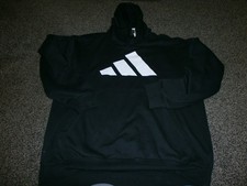 Mens Size L Adidas Black Hoodie Hooded Sweatshirt BRAND NEW w/ Tags LARGE