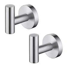Wall Mounted round Stainless Steel Bathroom Towel Hook Brushed Gray Robe Hook J-