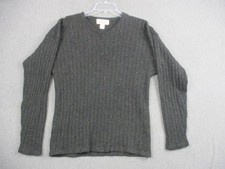Heather  Tweed Sweater Mens Gray V Neck 100 Lambswool Knit Hong Kong