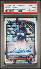 2025 Bowman Chrome Angel Cepeda Refractor Auto /499 PSA 9
