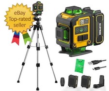 Laser Level with Tripod, 4x360  Self Leveling Laser Level, Green Line Laser 4...