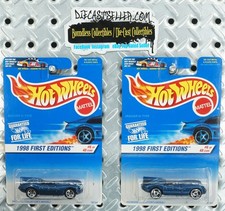HOT WHEELS LOT 1998 FIRST EDITIONS BLUE JAGUAR D-TYPE 2 WHEEL VARIATIONS